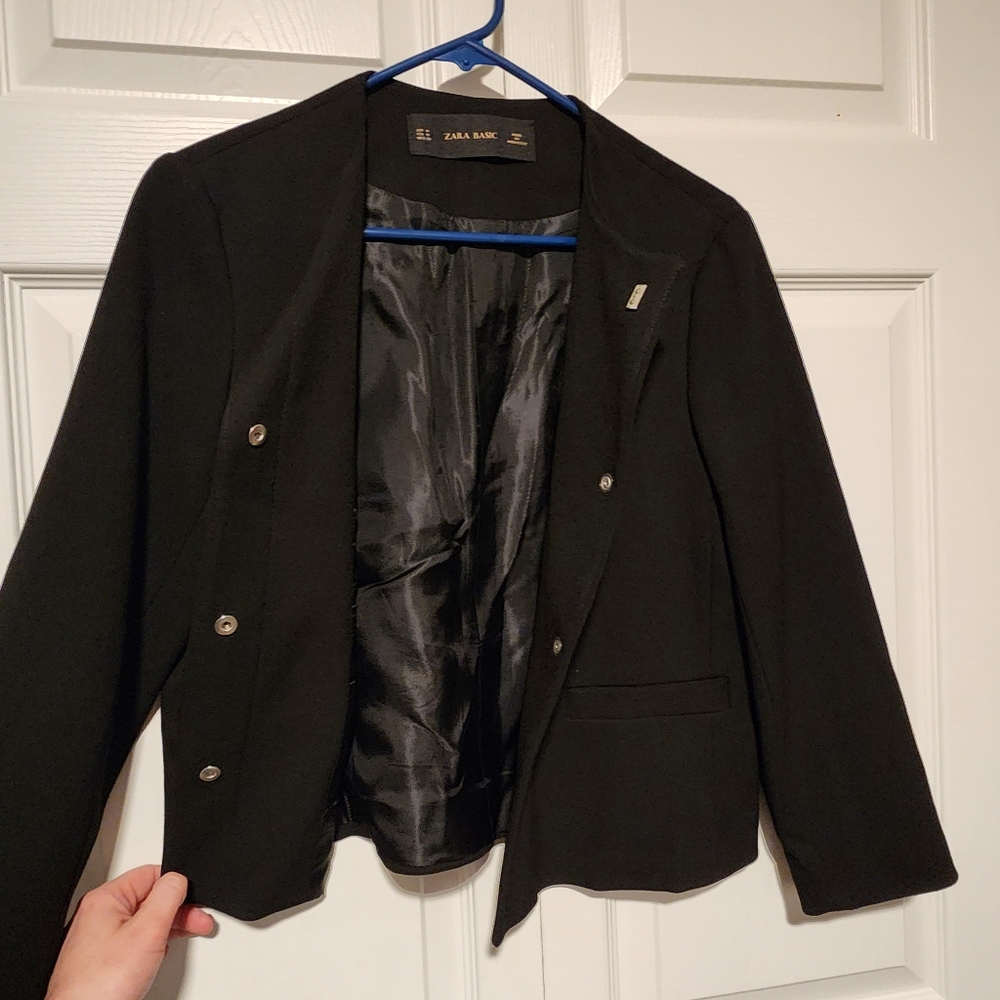 Zara Basic Black Blazer - Medium - image 6